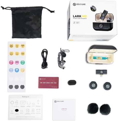 Hollyland Lark M2 Lightning - Wireless Lavalier Microphone with Lightning Plug (Duo,Shine Charcoal) Hollyland Lark M2 Lightning - Wireless Lavalier Microphone with Lightning Plug (Duo,Shine Charcoal)