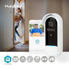 Zvonček Nedis WIFICDP30WT vonkajšia WiFi, HD kamera, batéria, SmartLife