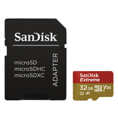 SanDisk Extreme microSDHC 32GB 100 MB/s A1 Class 10 UHS-I V30 + Adapter