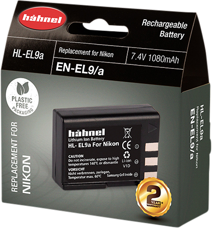 Hähnel HL-EL9a, Nikon EN-EL9, 1080mAh, 7.4V, 8Wh
