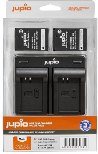 Jupio set 2x LP-E12 für Canon + Doppelladegerät