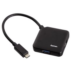 Rozbočovač USB Hama USB 3.1 typ C 1:4, černý