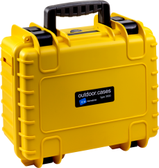 B&W Outdoor Cases BW Outdoor Case Type 3000 for GoPro Hero 12 (fits even GoPro Hero 9/10/11), charge-in-case. Yellow
