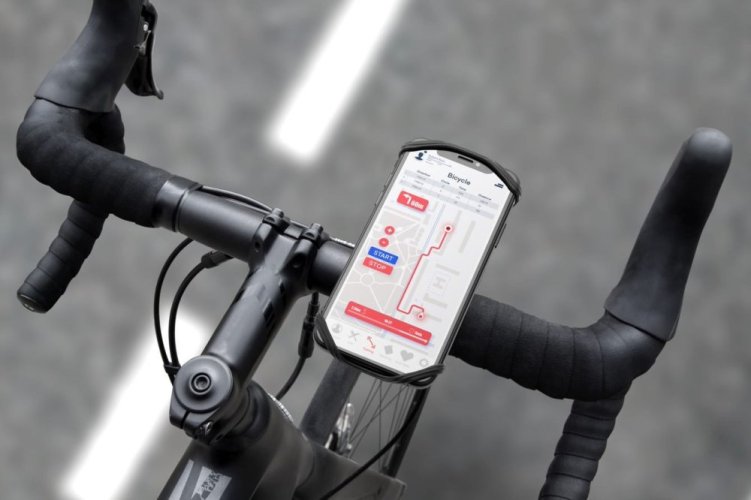 FIXED Bikee 2 kerékpártartó, levehető szilikon, fekete színű