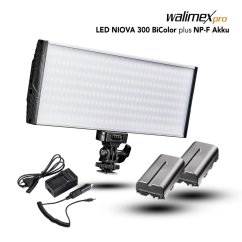 Walimex pro LED Niova 300 BiColor 30W plus 2x NP-F Akku