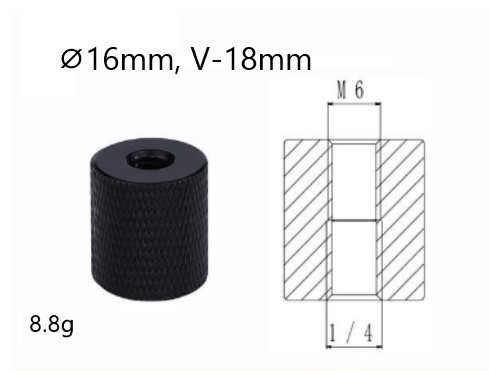 Adaptor M6 la 1/4" (CA36)
