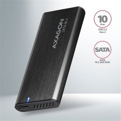 Externý box AXAGON EEM2-SBC , USB-C 3.2 Gen 2 - M.2 SATA SSD kovový RAW box, bezšroubkový
