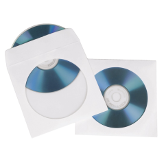 Hama papierové obaly na CD/DVD, biele, balenie 50 ks (cena za balenie)
