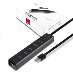Napájecí adaptér 7x USB3.0 ALU CHARGING hub vč. AC adaptéru