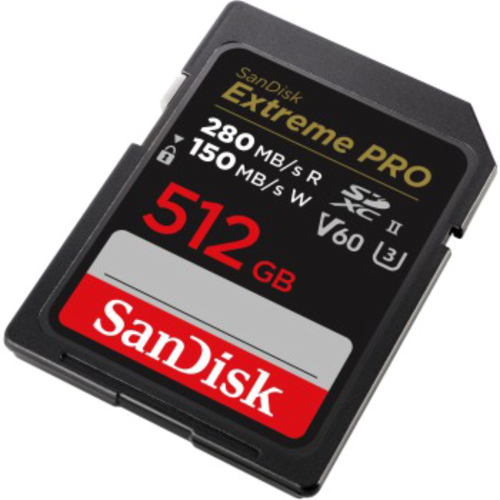 Karty SD SanDisk Extreme PRO 512 GB V60 UHS-II, 280/150 MB/s,V60,C10,UHS-II