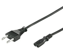 Síťový kabel, 2pólový (osmička), 5 m, černý
