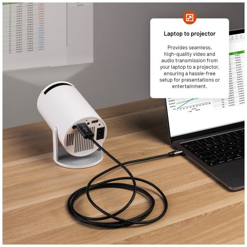 FIXED USB-C na HDMI kabel, USB-C 3.1 Gen 2 18Gbps, HDMI 2.0 4K60Hz, 2m, šedý