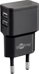Adaptér 230V na 2x USB max.2,4A, čierny