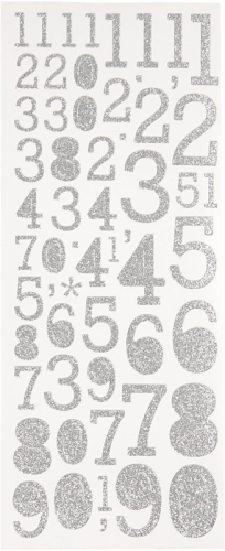 Focus GLITTERSTICKERS SILVER NUMBERS