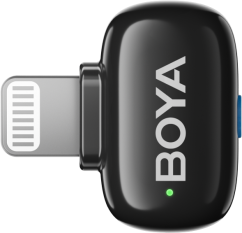 Boya Mini-12 Ultracompact 2.4GHz Wireless Microphone System with lightning+USB-C (Black)