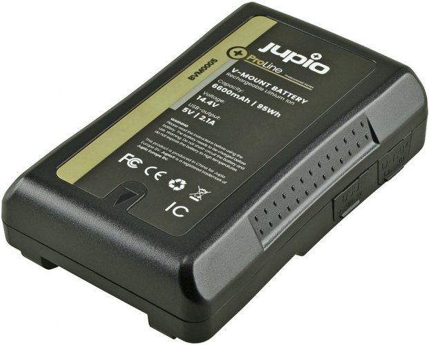 Jupio *ProLine* V-Mount baterie s LED indikátorem 14,4V 6.600mAh (95Wh) - D-Tap a USB výstup 5V DC