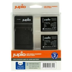 Jupio set 2x DMW-BLG10 pro Panasonic, 900 mAh + USB Single Charger