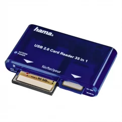 Hama čítačka pamäťových kariet USB 2.0 35 v 1 (modrá)