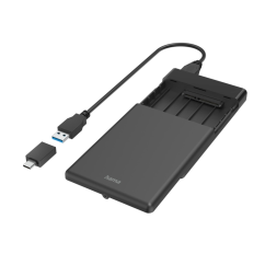Hama externý box na 2,5" SSD/HDD disk, USB-A + USB-C, SATA, USB 3.2 Gen 1