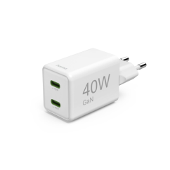 Rychlá nabíječka USB Hama, 2x USB-C PD/QC, 40 W, super-mini