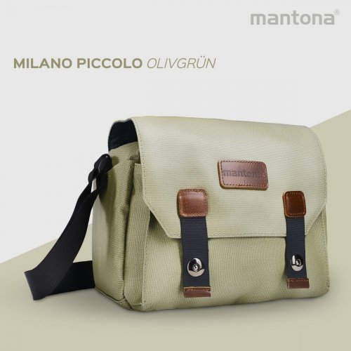 Mantona Milano piccolo fotobrašna olivově zelená