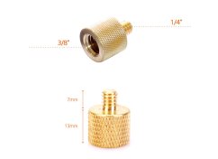 forDSLR Messing 3/8" Buchse zu 1/4" Stecker Konverter