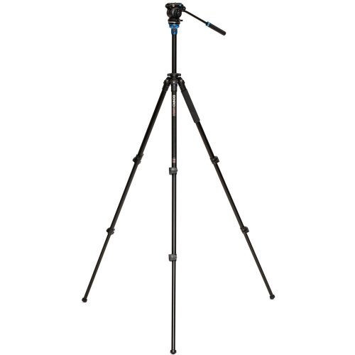 Benro Aluminum Video Tripod A1573F with Video Head S2PRO | Max Height 158 cm | Payload 2.5 kg | Weight 2.23 kg | Folded Lenght 70 cm
