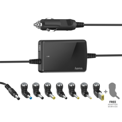 Hama univerzální napájecí adaptér do auta pro notebook, 15-19 V, 70 W, slim