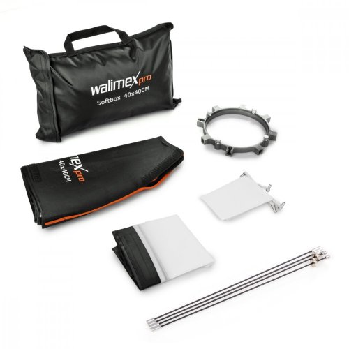 Walimex pro Softbox 40x40cm (Orange Line Serie) für Aurora/Bowen