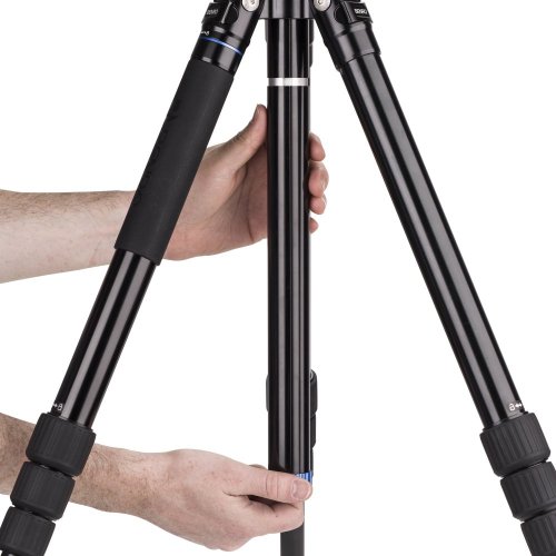 Benro Reverse-Folding Aluminum Travel Tripod A3883 with Fluid Video Head S6Pro | Maximum Height 183 cm | Payload 6 kg | Convertible to Monopod