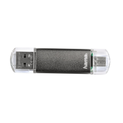 Hama flashPen Leata Twin, USB 2.0, 64 GB, 10 MB/s, šedý
