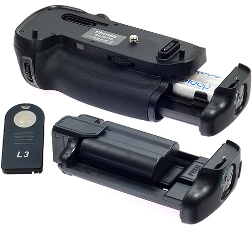 Pixel battery grip with IR remote control