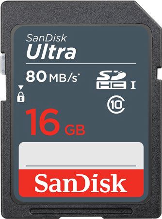 Sandisk Secure Digital 16GB Ultra SDXC 80 MB/s