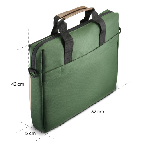 Hama Silvan, brašna na notebook, pro 40-41 cm (15,6-16,2"), recyklovaný polyester, béžová/zelená