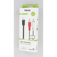 Hama audio adaptérový kábel USB-C na 2 cinch, aktívny, 1,5 m