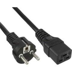 Kábel sieťový k počítaču 230V 16A 3m IEC 320 C19 konektor, čierny