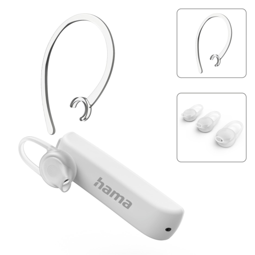 Hama MyVoice1500, náhlavní souprava Bluetooth mono, pro 2 zařízení, Siri, Google Assist, bílá