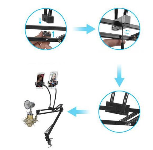 Držák mobilního telefonu Elementrix 2 pro mikrofonní stojan (PS8)