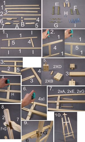 forDSLR Ateliérový dřevěný malířský stojan L 140cm