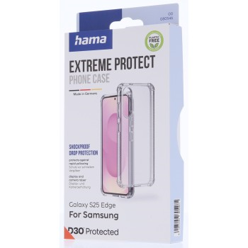 Hama Extreme Protect, kryt pro Samsung Galaxy S25 Edge, D3O®, nežloutnoucí, průhledný Hama Extreme Protect, kryt pro Samsung Galaxy S25 Edge, D3O®, nežloutnoucí, průhledný