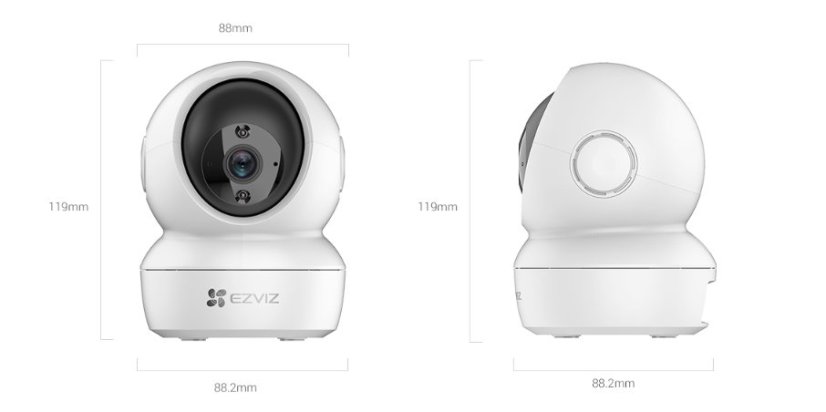 Vnitřní otočná kamera Ezviz H6C, IP, WiFi, 2MP, 4mm