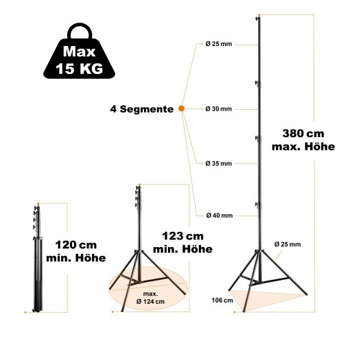 Walimex pro AIR 380 Light Stand 380 cm