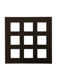 Focus Passepartout 50x50 / Collage 9 pic Black w. black core