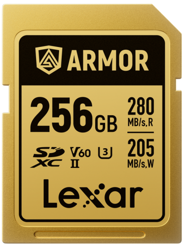 Lexar SDXC ARMOR Gold UHS-II U3, Stainless Steel, IP68 R280/W210 (V60) 256GB Lexar SDXC ARMOR Gold UHS-II U3, Stainless Steel, IP68 R280/W210 (V60) 256GB