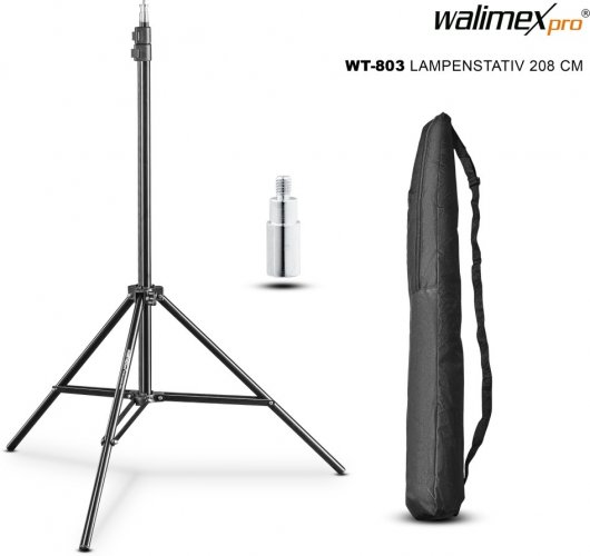 Walimex pro Soft LED 200 Round Daylight (2x Akku + Blitzhalter + Stativ)
