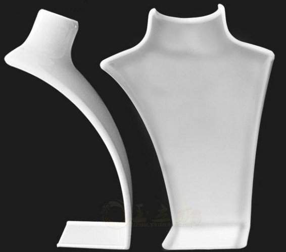 Dekolt, stojánek, stojan na šperky výška 21cm bílý akryl (DKW)