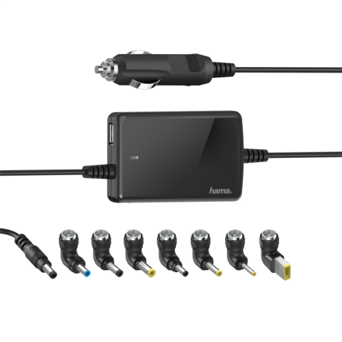 Adaptor universal de alimentare auto pentru laptop Hama, 15-19 V, 70 W, slim