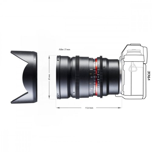 Walimex pro 16mm T2,2 Video APS-C Objektiv für Sony E