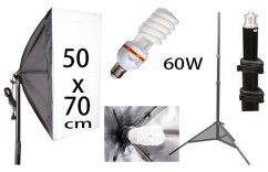 Softbox 50x70cm 60W, stativ streaming, youtubing (SB5W6)