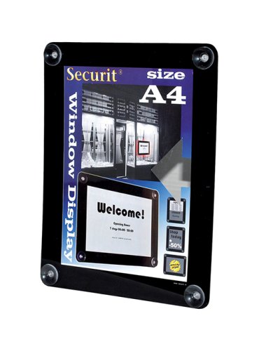 Rámik Securit WINDOWS POSTER FRAME na sklo, A4, Black